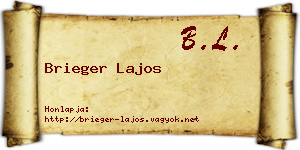 Brieger Lajos névjegykártya